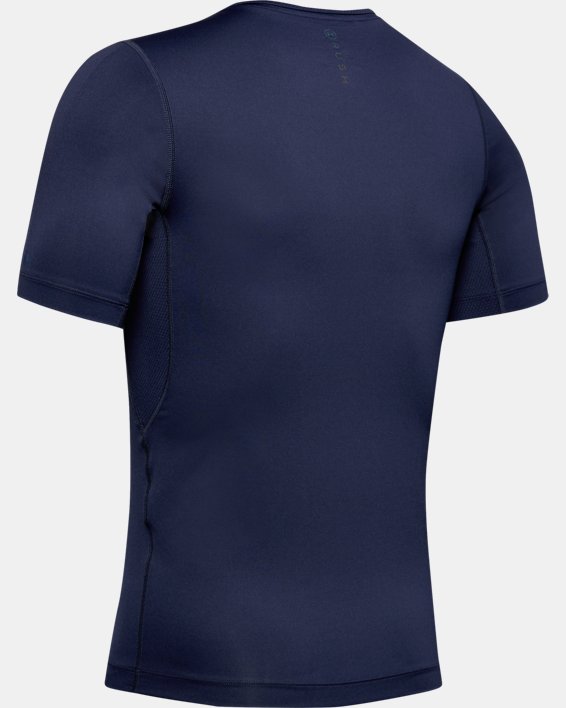 Men's UA RUSH™ Compression Short Sleeve in Blue image number 5